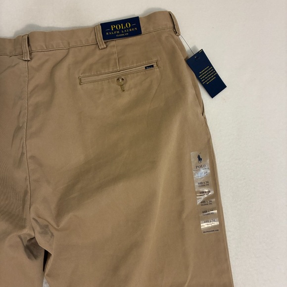 NWT Polo Ralph Lauren Chino Pants Mens 44Bx34 Classic Fit Preppy Office Business - Picture 3 of 8